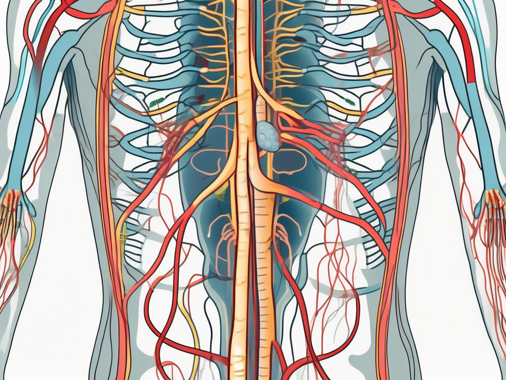 The human nervous system highlighting the parasympathetic nerves